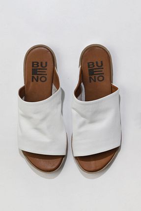 دمپائی سفید زنانه چرم خالص Bueno Shoes - کد 353940186