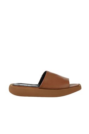 دمپائی قهوه ای زنانه چرم خالص Bueno Shoes - کد 774569941
