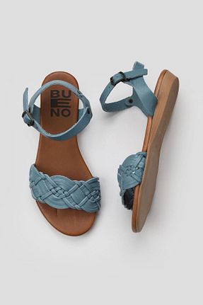 صندل آبی زنانه پاشنه تخت Bueno Shoes - کد 680386589