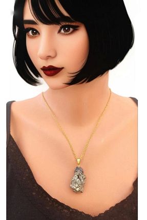 گردنبند جواهر رنگی زنانه سنگ طبیعی Pozitif Doğal Taş - کد 761246186