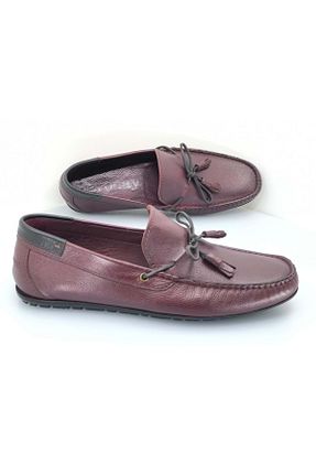 کفش لوفر زرشکی مردانه چرم خالص ARONAY - کد 104698981