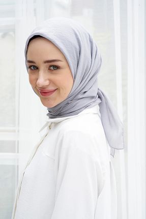 روسری طوسی پنبه ای AMİNENESİL - کد 858431084