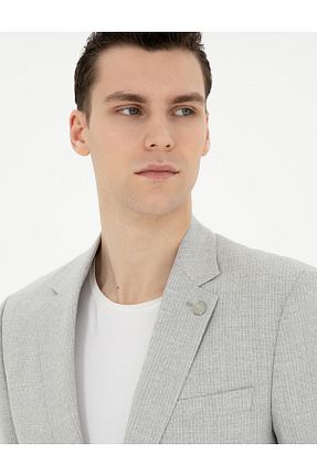 کت و شلوار طوسی مردانه یقه کتی Pierre Cardin - کد 832906347