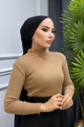 پلیور حجاب قهوه ای زنانه پشمی Şule Giyim - کد 655872715