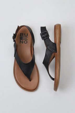 صندل مشکی زنانه پاشنه تخت Bueno Shoes - کد 666840154
