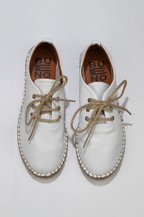 کفش کژوال سفید زنانه چرم خالص Bueno Shoes - کد 316606106
