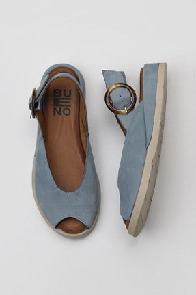 صندل آبی زنانه پاشنه تخت Bueno Shoes - کد 774569890