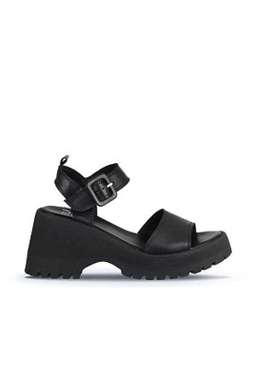 صندل مشکی زنانه پاشنه پر Bueno Shoes - کد 674908023