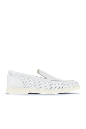 کفش لوفر سفید مردانه چرم خالص Bueno Shoes - کد 827718214