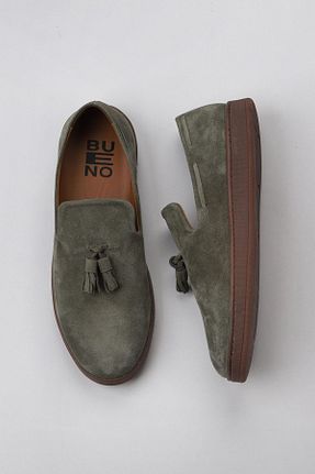 کفش لوفر خاکی مردانه چرم خالص Bueno Shoes - کد 774836757
