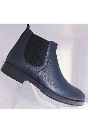 بوت / نیم بوت سرمه ای مردانه چرم خالص BAGSSHOES - کد 795959585