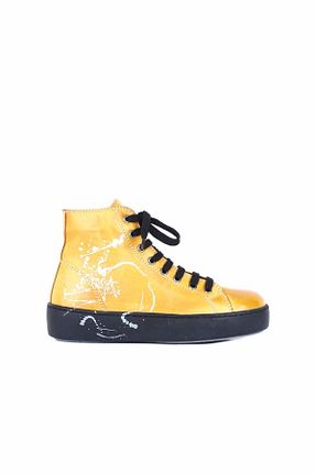 بوت / نیم بوت زرد زنانه چرم خالص Bueno Shoes - کد 72390679