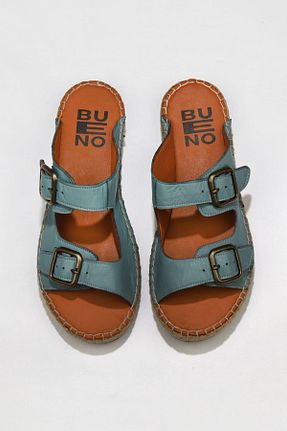 دمپائی آبی زنانه چرم خالص Bueno Shoes - کد 341535137