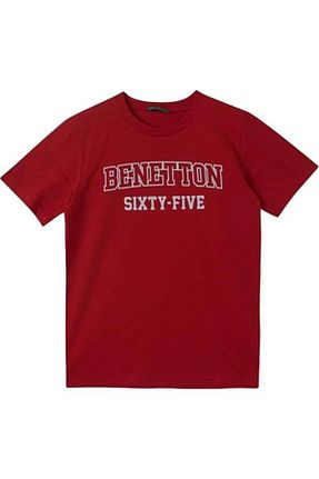 تیشرت قرمز بچه گانه یقه دوچرخه Benetton - کد 707074464