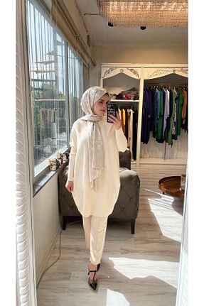 تونیک حجاب بژ زنانه پنبه ای Invee - کد 858557896