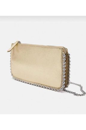 کیف دوشی طلائی زنانه چرم مصنوعی Mercan - کد 830518193