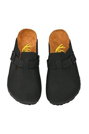 دمپائی مشکی زنانه چرم خالص Moosefield - کد 850297255