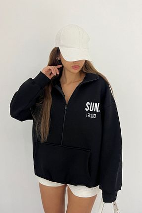 سوئیشرت مشکی زنانه چاپی Sun Victoria - کد 781890432