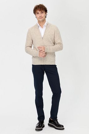 کاپشن بژ مردانه رگولار Desen Triko - کد 775454402