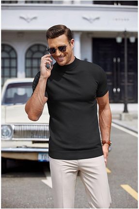 تیشرت مشکی مردانه اسلیم فیت youknitwear you - کد 641787438