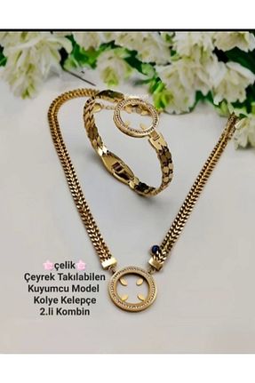 ست استیل طلائی زنانه استیل ضد زنگ zeynep - کد 793781621