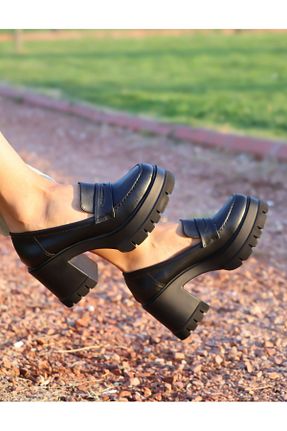کفش پاشنه بلند پر مشکی زنانه پاشنه متوسط (5-9 سانتی متر) asmi shoes - کد 858459354