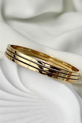 دستبند استیل (فولاد) طلائی زنانه استیل (فولاد) MODA - کد 675474281