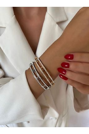 دستبند استیل (فولاد) طلائی زنانه استیل ضد زنگ İNN JEWELLERY - کد 802683855
