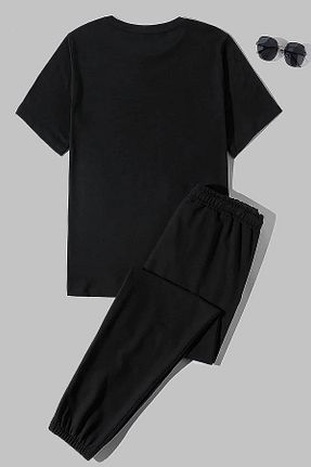 ست بالاتنه و پائین تنه مشکی مردانه بافتنی uyguntarz - کد 662687877