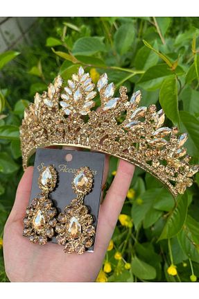 سایر اکسسوری مو طلائی زنانه سنگ کریستال ANZE - کد 817134844