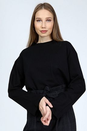 تیشرت مشکی زنانه اورسایز BASICA - کد 50598043