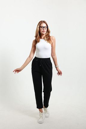 شلوار کرمگن مشکی زنانه رگولار TKT - کد 858358297