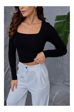 بلوز مشکی زنانه ساده Elif Özbey Butik - کد 858446231