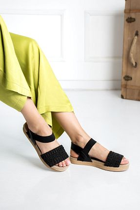 صندل مشکی زنانه پاشنه تخت star shoes - کد 316867326