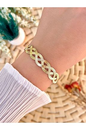 دستبند جواهر طلائی زنانه برنجی KBC STORE - کد 315541713