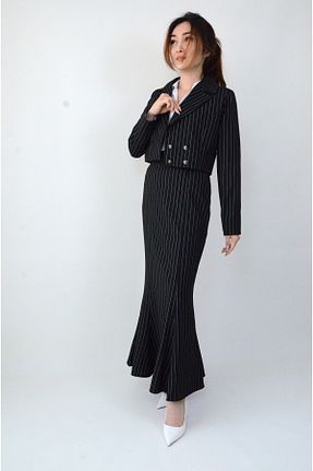 ست بالاتنه و پائین تنه مشکی زنانه بافتنی Bezzazzen - کد 858498348
