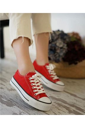 کفش اسپادریل قرمز زنانه پارچه ای BY İMİS SHOES - کد 797133217