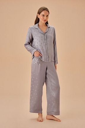 ست لباس راحتی طوسی زنانه ساده Suwen - کد 858520706