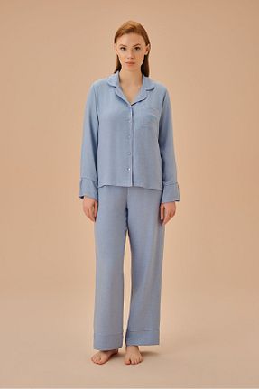 ست لباس راحتی آبی زنانه ساده Suwen - کد 858520711