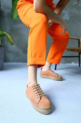 کفش کژوال نارنجی زنانه چرم خالص NILUFARR - کد 299441644