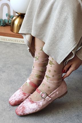کفش پاشنه بلند کلاسیک صورتی زنانه مخمل POLKA STORE - کد 809148682