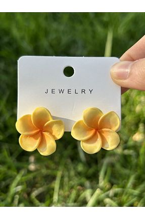 گوشواره جواهر زرد اکریلیک MRK - کد 764609528