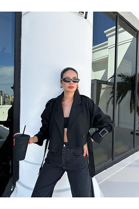 کت مشکی زنانه کراپ Lady Pixie - کد 759692012