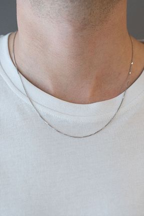 گردنبند طلا سفید مردانه 14 عیار Cenova Jewelry - کد 276991443