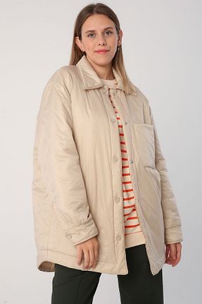 کاپشن حجاب بژ زنانه اورسایز ALLDAY - کد 650131268