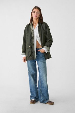 پارکا خاکی زنانه رگولار Stradivarius - کد 858596786