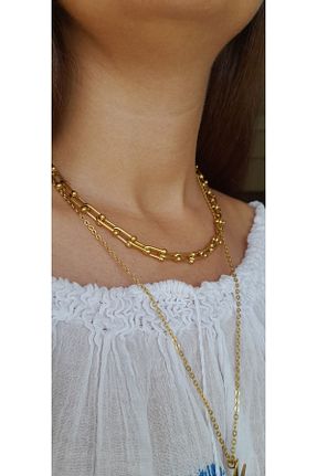 گردنبند استیل ( فولاد ) طلائی زنانه استیل ضد زنگ Opia JEWELRY - کد 807502593