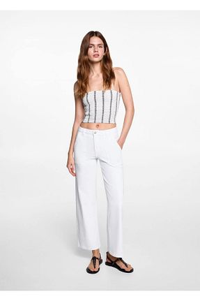 شلوارک و برمودا سفید زنانه پارچه MANGO Teen - کد 823120996