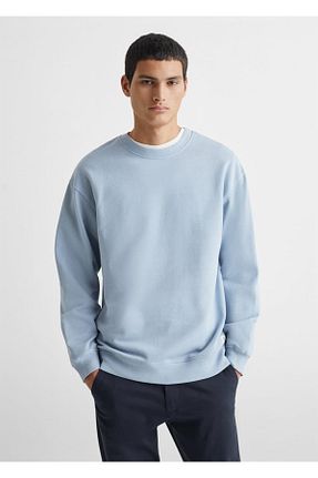 سوئیشرت آبی مردانه ساده MANGO Teen - کد 789283131