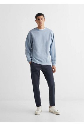 سوئیشرت آبی مردانه ساده MANGO Teen - کد 789283131